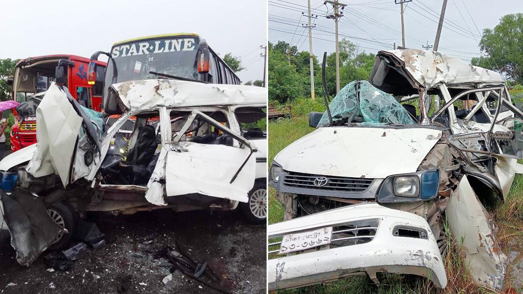 কুমিল্লায় বাসের ধাক্কায় মাইক্রোবাসের চালকসহ নিহত ৪ 