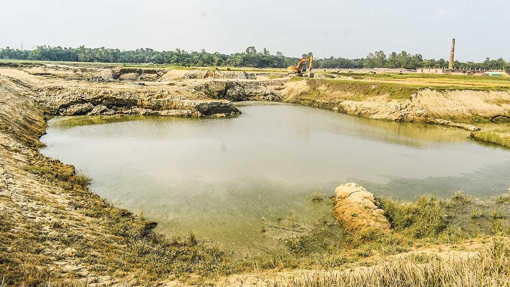 লক্ষ্মীপুরের রামগঞ্জের বিলটি যেন ছিন্নভিন্ন খনি